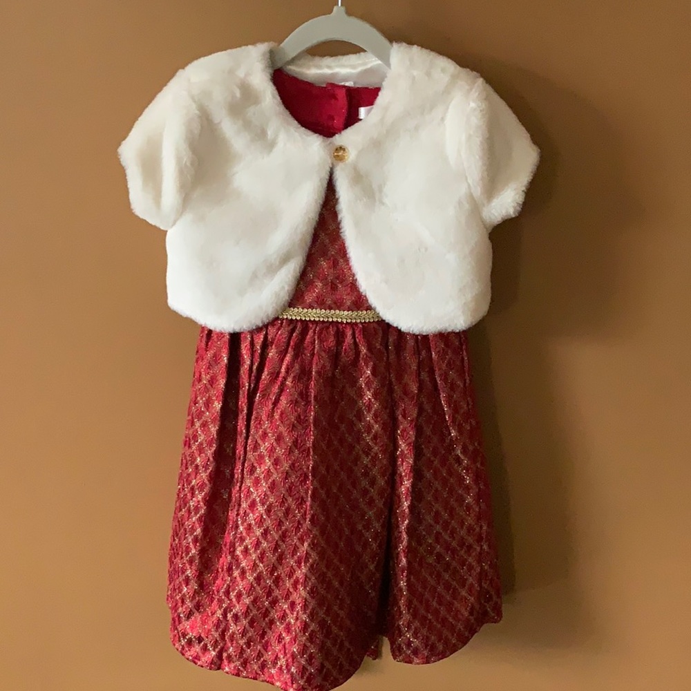 Tahari Little Girl Size 4 Dress with Shawl